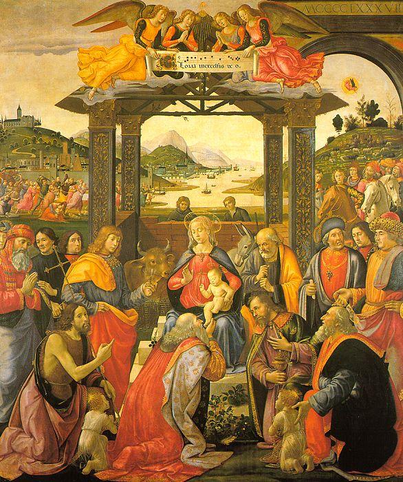 Domenico Ghirlandaio Adoration of the Magi   qq Norge oil painting art